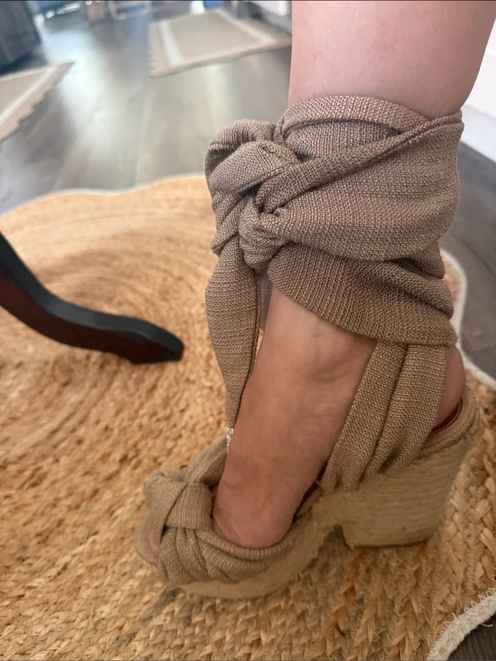 Alexandre Vauthier Taupe Knot Wrap-Heel Sandals